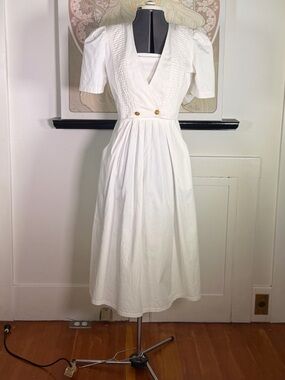 Women’s Vintage 60s Lanz Originals Sailor White 2 Piece Dress & Jacket Set